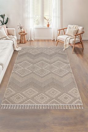 فرش بژ آنتی باکتریال SANRUGS Home & Living - کد 867760817