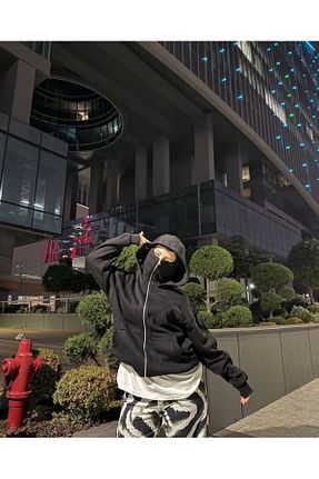 سوئیشرت مشکی زنانه چاپی OTAKU - کد 882645455