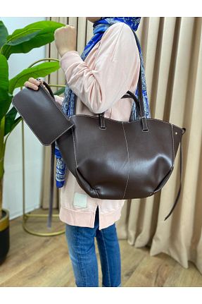 کیف دوشی قهوه ای زنانه چرم مصنوعی H&D COLLECTİON - کد 882684927