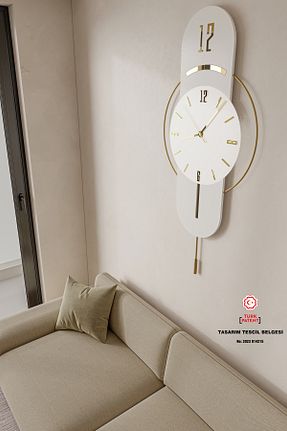 ساعت دیواری سفید 40 * 70 MetaQuartz Aksesuar - کد 871324289