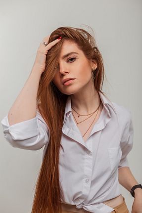 پیراهن سفید زنانه اورسایز Saade - کد 856283191