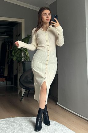 لباس بژ زنانه تریکو Genel Markalar - کد 883214068