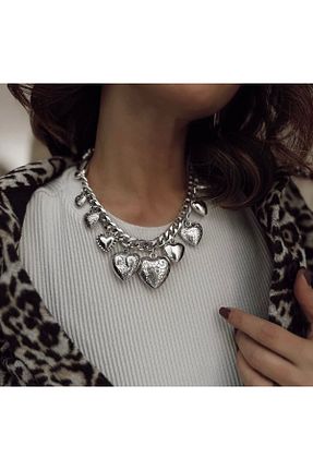 گردنبند جواهر زنانه روکش نقره illys - کد 882744303