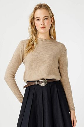 پلیور حجاب قهوه ای زنانه Fitted Hooopstore - کد 882765186