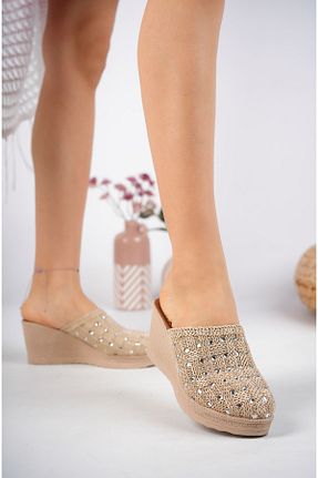 دمپائی بژ زنانه پاشنه پر epaavm - کد 673881229