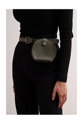 کمربند خاکی زنانه چرم مصنوعی FUSHYA - کد 882802550