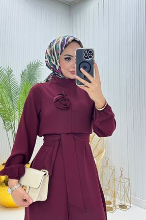 سرهمی حجاب زرشکی زنانه لانگ فیت Neşeli Butik - کد 882802801