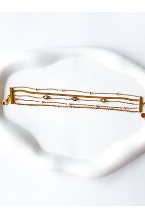 دستبند استیل (فولاد) طلائی زنانه استیل (فولاد) Venüs Accessory - کد 698565666