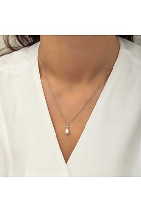 گردنبند نقره رنگی زنانه 925 عیار Genel Markalar - کد 306065997