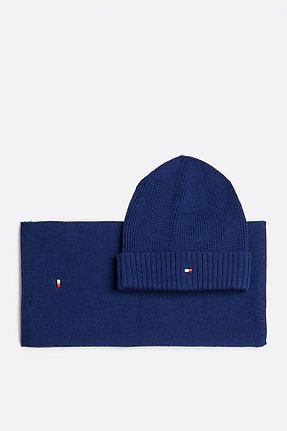 کلاه پشمی آبی زنانه پنبه ای Tommy Hilfiger - کد 882837596