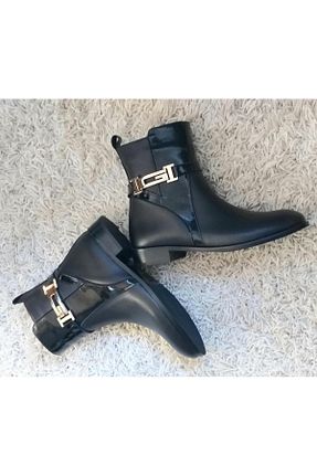بوت / نیم بوت مشکی زنانه چرم خالص NISH - کد 882857977