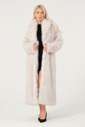 پالتو پشمی سفید زنانه Relaxed eva clothing - کد 882858681