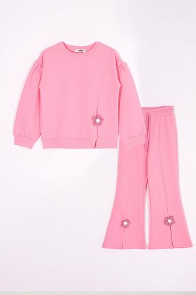 ست بالاتنه و پائین تنه صورتی بچه گانه بافتنی zepkids - کد 882874598