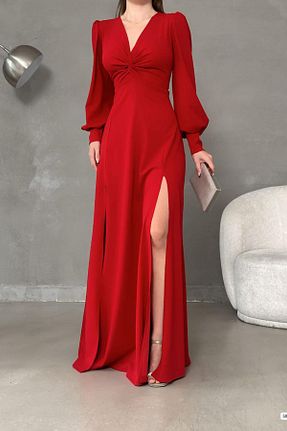 لباس مجلسی و فارغ التحصیلی قرمز زنانه پلی استر Deafox - کد 786060122