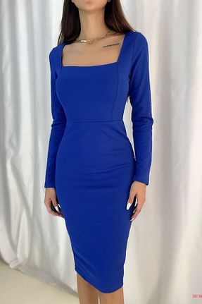 لباس آبی زنانه کرپ Deafox - کد 347689921