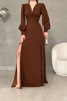 لباس مجلسی و فارغ التحصیلی قهوه ای زنانه پلی استر Deafox - کد 786064458