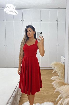 لباس قرمز زنانه بافتنی Deafox - کد 652421540