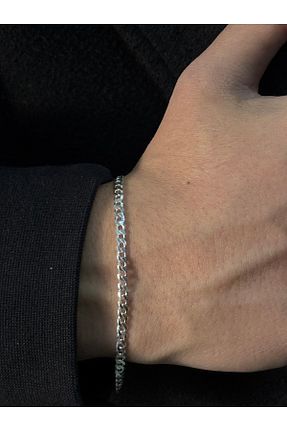 دستبند نقره سفید مردانه 925 عیار qarma jewellery - کد 882888833