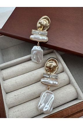 گوشواره جواهر سفید مروارید Jerie - کد 882888324