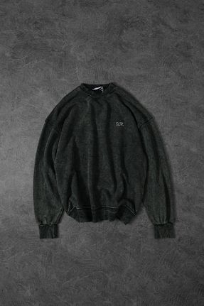 سوئیشرت خاکی مردانه ساده Slatra - کد 882936279