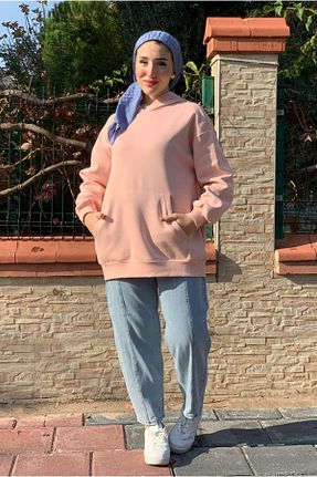 تونیک حجاب صورتی زنانه بافتنی Moda Rosa - کد 883101660