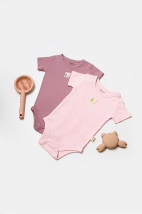 بادی و سرهمی نوزادی صورتی بچه گانه پارچه BabyCosy - کد 824319950