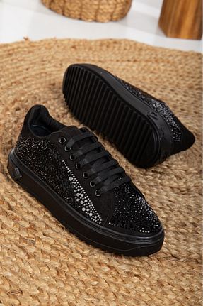 کفش اسنیکر مشکی زنانه بند دار VİP SMR MODA - کد 883048813