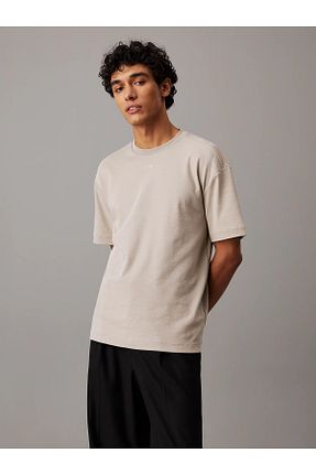 تیشرت بژ مردانه اورسایز Calvin Klein - کد 883074119
