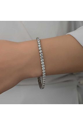 دستبند نقره طوسی زنانه 925 عیار Genel Markalar - کد 784422187