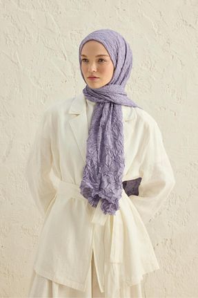 شال بنفش زنانه پنبه ای Qef - کد 844766127