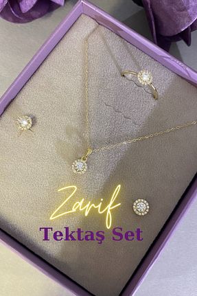 ست طلا سفید زنانه زیرکن Hepimitu - کد 154098247