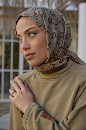شال قهوه ای زنانه پنبه ای Oxygen Scarfs - کد 883121459