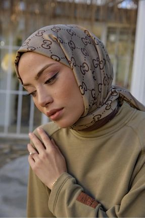 شال قهوه ای زنانه پنبه ای Oxygen Scarfs - کد 883121459