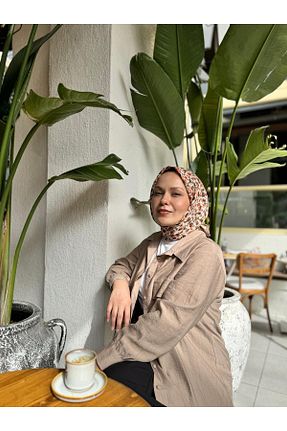 روسری بژ %100 پنبه locella - کد 883153117