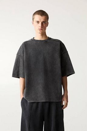تیشرت طوسی مردانه Relaxed Pull & Bear - کد 883212821
