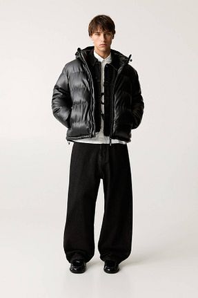 کاپشن مشکی مردانه رگولار Pull & Bear - کد 883213206