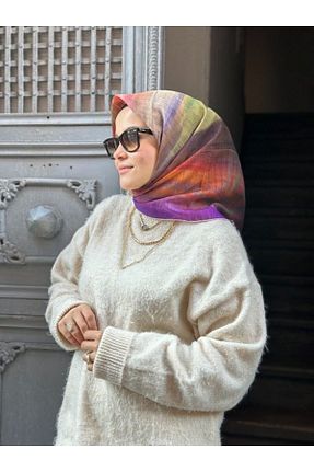 روسری رنگی پنبه پلی استر La boutique - کد 883203739