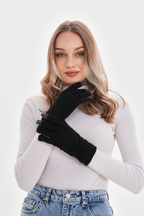 دستکش مشکی زنانه پشمی Glove workshop - کد 49666620