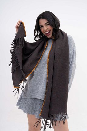 شال گردن قهوه ای زنانه پشمی FENZA SCARF - کد 883258049