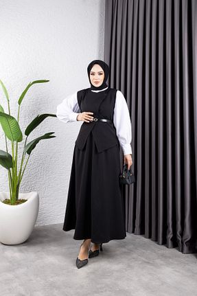 ست بالاتنه و پائین تنه حجاب مشکی زنانه A-line modapark.ist - کد 883234183