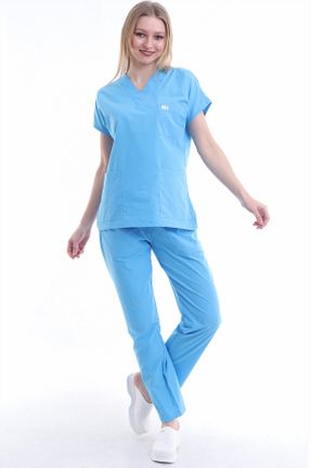 ست بالاتنه و پائین تنه فیروزه ای زنانه بافتنی Esen Forma - کد 883268304