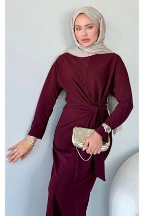 لباس حجاب زرشکی زنانه Kalem RMG BUTİK - کد 883224258
