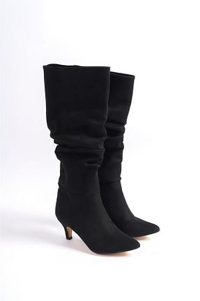 چکمه مشکی زنانه چرم مصنوعی Derin Shoes - کد 764824609