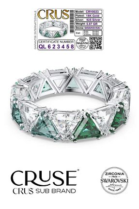 انگشتر نقره طوسی زنانه کریستال Cruse - کد 883292372