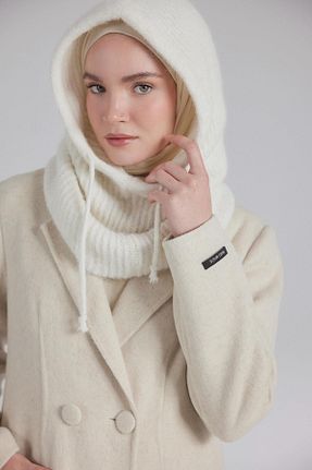 پالتو پشمی حجاب نباتی زنانه اورسایز Tuğba - کد 883295718
