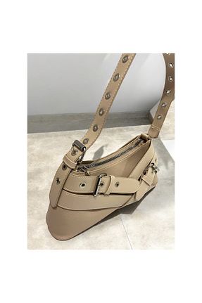 کیف دوشی بژ زنانه چرم مصنوعی hill bag - کد 830840402