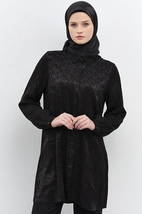 تونیک حجاب مشکی زنانه ویسکون Tuğba - کد 883369510