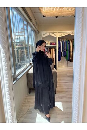 کلاه و ابایا مشکی زنانه مخلوط پلی استر Invee - کد 853090230