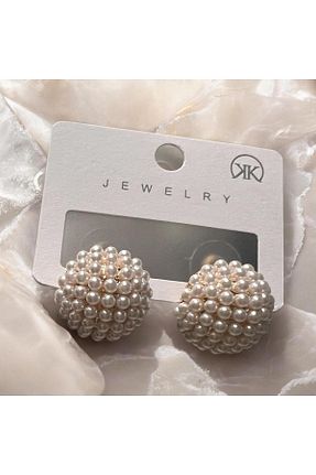 گوشواره جواهر متالیک مروارید Rachel - کد 883357211
