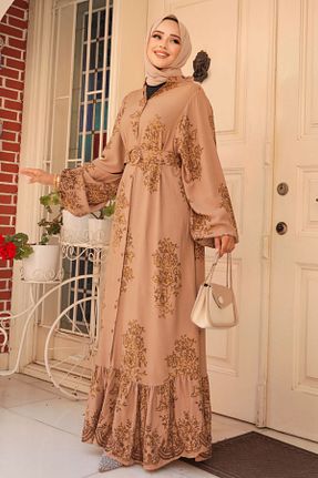 لباس حجاب قهوه ای زنانه رگولار Neva Style - کد 847747002